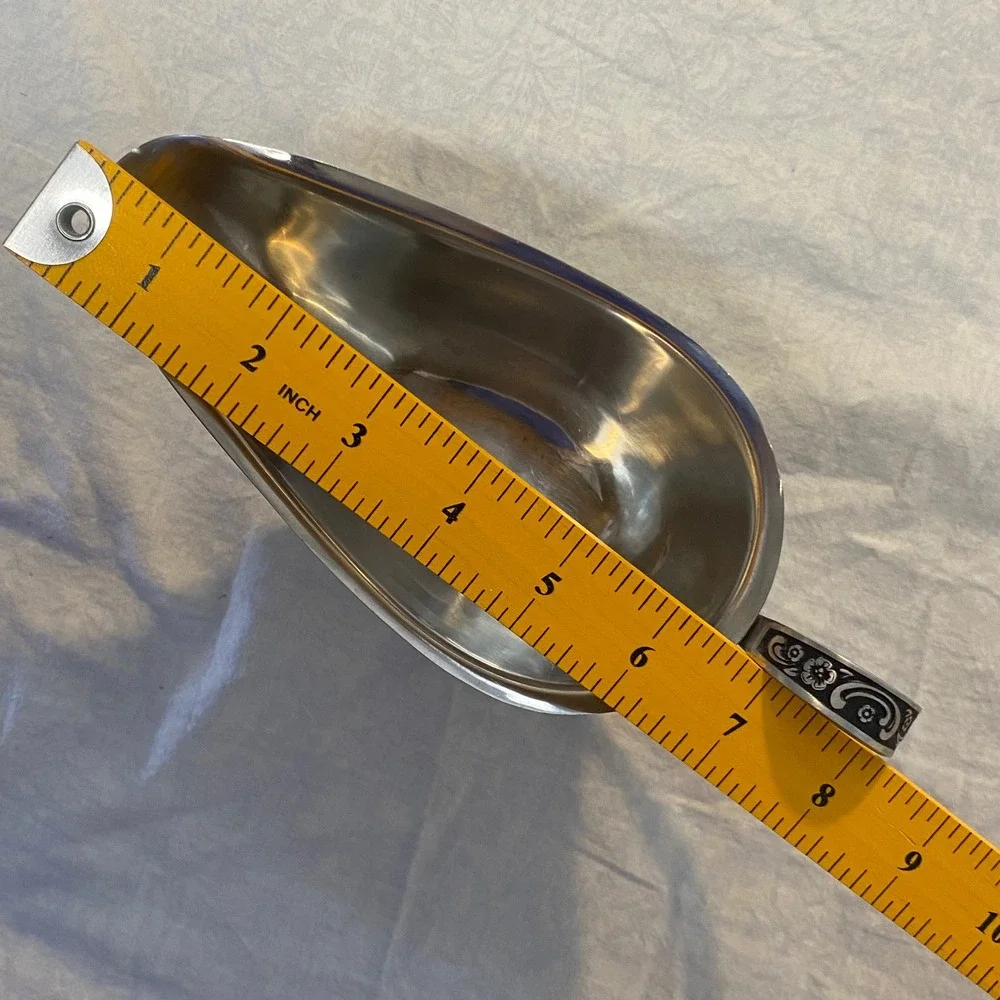 Oneida Clifton 18/8 Stainless Steel Gravy Boat Sauce Server Black Floral Japan